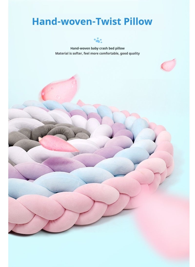 SISGL سلاسل مضفرة من 3 خيوط مربوطة لحماية سرير الأطفال من الاصطدامات، تصميم بسيط لتزيين غرفة الرضع، واقي سرير للأطفال حديثي الولادة، ملحقات سرير الأطفال - Image 2