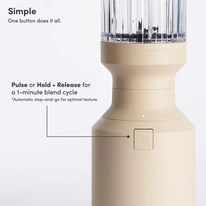 Beast Mighty 850 Plus | Premium Compact Personal Blender | Smoothies, Shakes, Dressings, Sauces | Blends Ice and Frozen Fruit | New XL Vessel | Extra Vessels, Lids and Straws | 850W (Sand) - Image 5