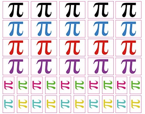 PremiumTT temporary tattoos 40 Removable Stickers: Pi Symbol, Pi Day Math Party Favors, Decals - Image 1