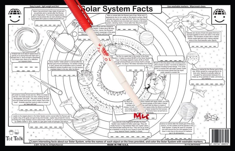 Tot Talk Science Explorer Educational Placemat 4Pack for Kids  Made in USA  Dinosaurs Solar System Rocks  Minerals  Fossils  Durable DoubleSided Waterproof Wipeable Learning Mats - Image 2