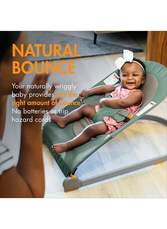 BOON Slant Portable Baby Bouncer - Dark Green  - Image 3