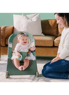 BOON Slant Portable Baby Bouncer - Dark Green  - Image 4