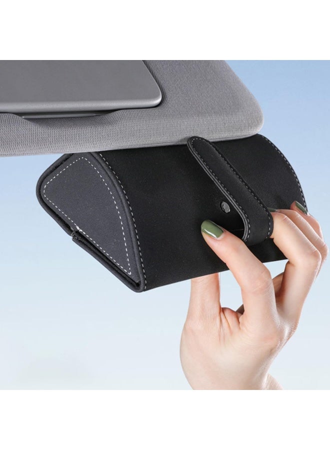 ECVV Car Sunglass Case, Car Visor Sunglasses Holder with Hidden Magnetic Closure, Car Interior Eyeglasses Box, Extra Storage Sleeve, Glasses Clip Protective Storage Car Accessories to All Car-Black - Image 3