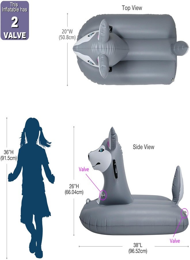 Jet Creations Husky Sledding Tube, Inflatable Snow and Water Sled, Towable with Durable Loop Holder, Toddler Snowboard Doubles as Pool Float, Adults and Kids 3 Years and up. Max 200 lbs. - Image 2