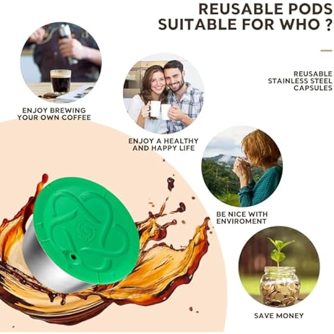 Azonee Reusable Coffee Capsule For Dolce Gusto Stainless Steel Coffee Capsule Pods Metal Refillable Coffee Capsule Filter Refill Pod Compatible With Dolce Gusto Piccolo Genio S Machine - Image 5