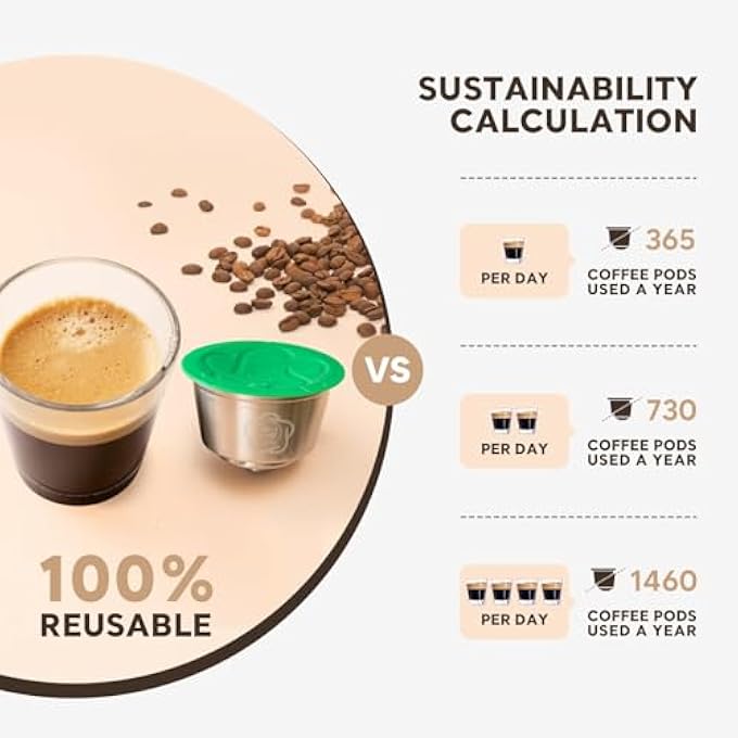 Azonee Reusable Coffee Capsule For Dolce Gusto Stainless Steel Coffee Capsule Pods Metal Refillable Coffee Capsule Filter Refill Pod Compatible With Dolce Gusto Piccolo Genio S Machine - Image 3