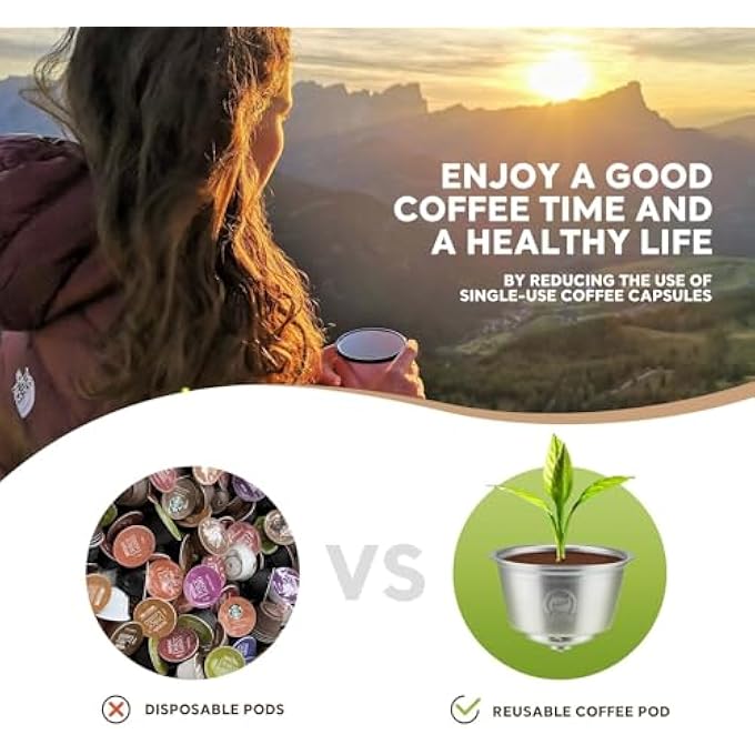 Azonee Reusable Coffee Capsule For Dolce Gusto Stainless Steel Coffee Capsule Pods Metal Refillable Coffee Capsule Filter Refill Pod Compatible With Dolce Gusto Piccolo Genio S Machine - Image 4