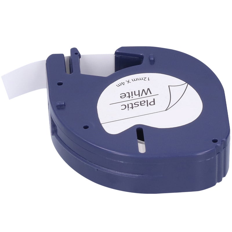 شريط ملصقات استبدالي لجهاز دايما لتراتاج — قطع غيار لطباعة يدوية، أبعاده 12 ملم × 4 أمتار، أحرف سوداء على خلفية بيضاء 91201 - Image 2