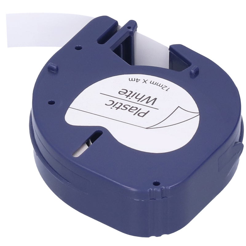 شريط ملصقات استبدالي لجهاز دايما لتراتاج — قطع غيار لطباعة يدوية، أبعاده 12 ملم × 4 أمتار، أحرف سوداء على خلفية بيضاء 91201 - Image 3