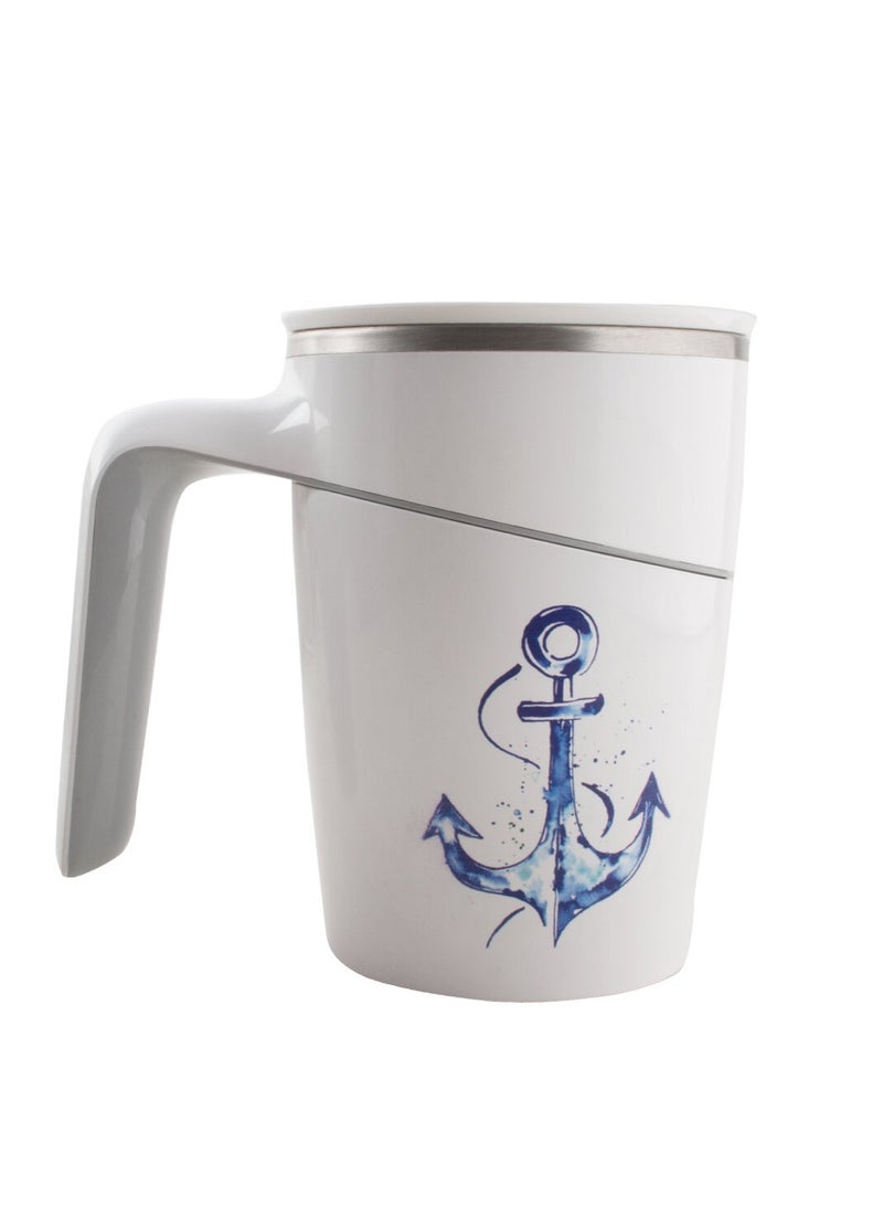Anemoss Stainless Steel Coffee Mug 470 ml, Non-spillable Coffee Cup, Spill Proof Suction Bottom Tea Cup, BPA Free, Marine Theme, Insulated Travel Coffee Mug with Handle, 15 oz - Image 2