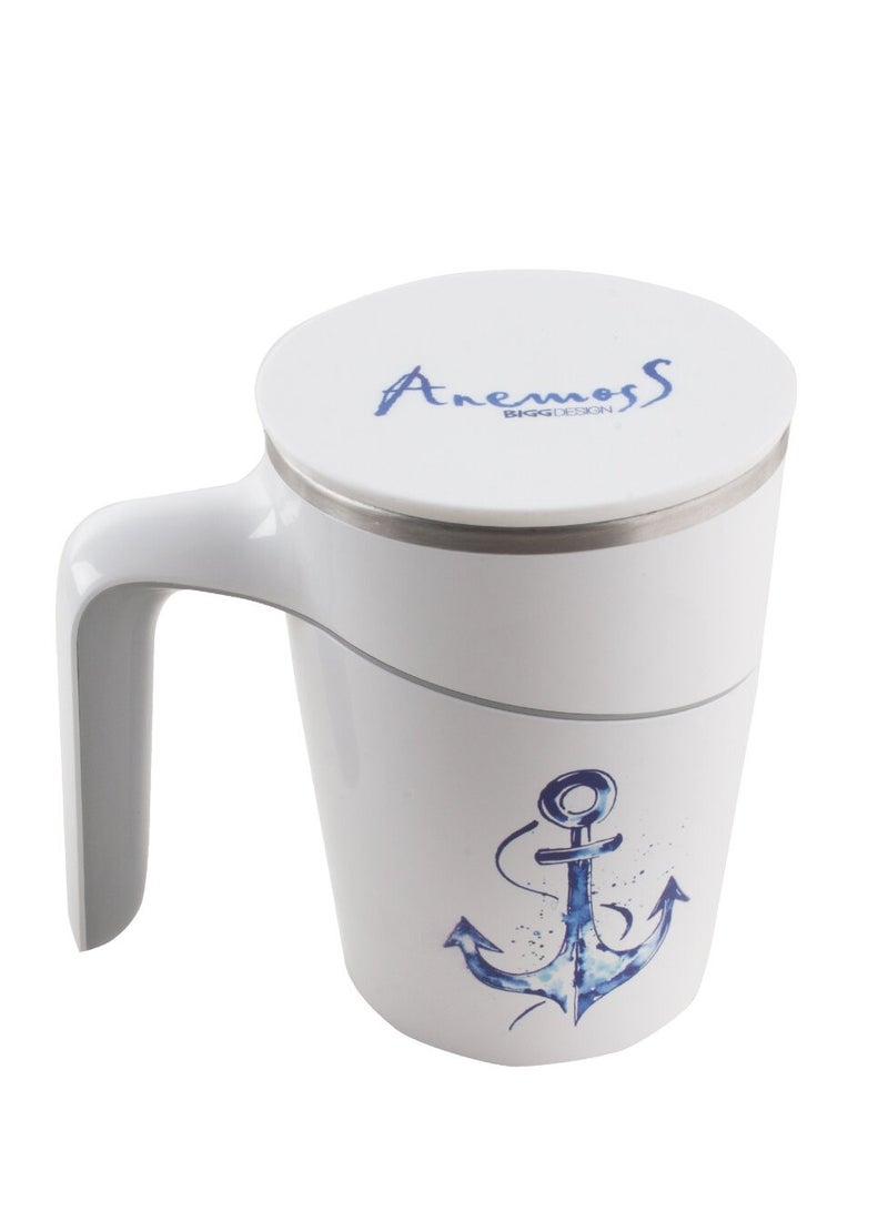 Anemoss Stainless Steel Coffee Mug 470 ml, Non-spillable Coffee Cup, Spill Proof Suction Bottom Tea Cup, BPA Free, Marine Theme, Insulated Travel Coffee Mug with Handle, 15 oz - Image 3