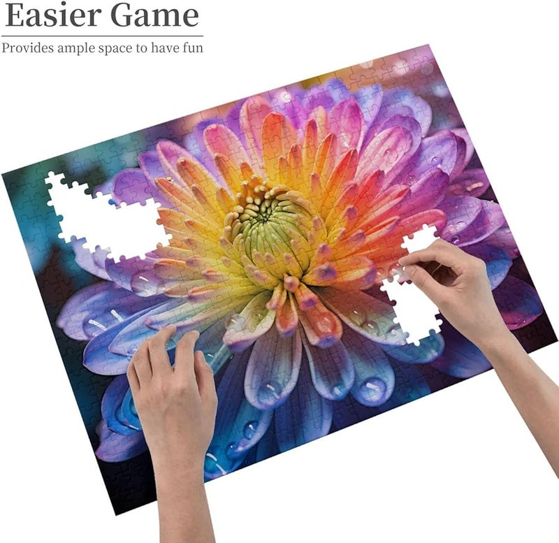 Phayah 500 قطعة لغز زهرة الأقحوان قوس قزح للكبار ديكور المنزل هدية 20.4 × 15 - Image 4