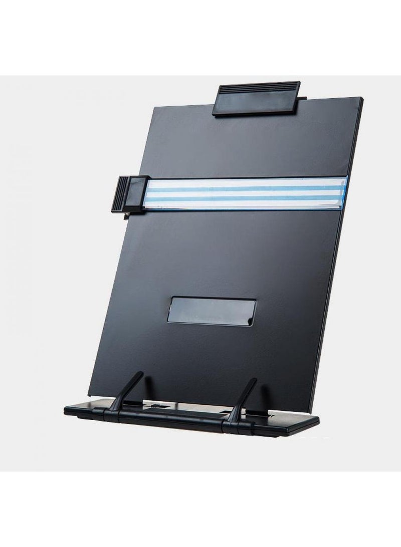 Bluejw حامل مستندات مكتبي مع 7 أوضاع قابلة للتعديل منظم ملفات معدني لإدارة النسخ للكتابة والخطابة والقراءة والموسيقى والكتب والأجهزة اللوحية للمكتب - Image 1