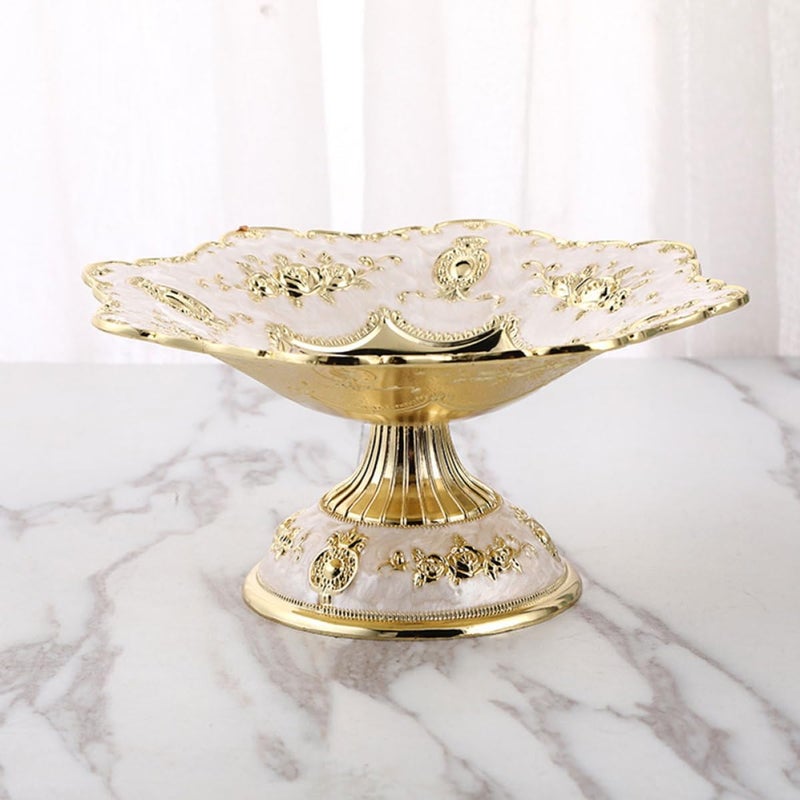 Platinum Alloy Metal Fruit Plate Retro Serving Dish For Home Dining Party - Image 5