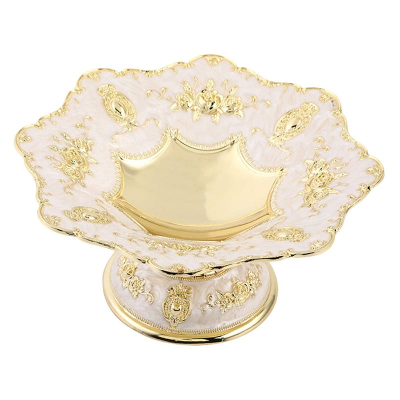 Platinum Alloy Metal Fruit Plate Retro Serving Dish For Home Dining Party - Image 2