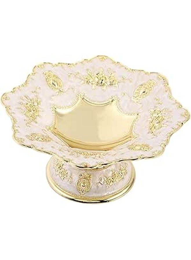 Platinum Alloy Metal Fruit Plate Retro Serving Dish For Home Dining Party - Image 1