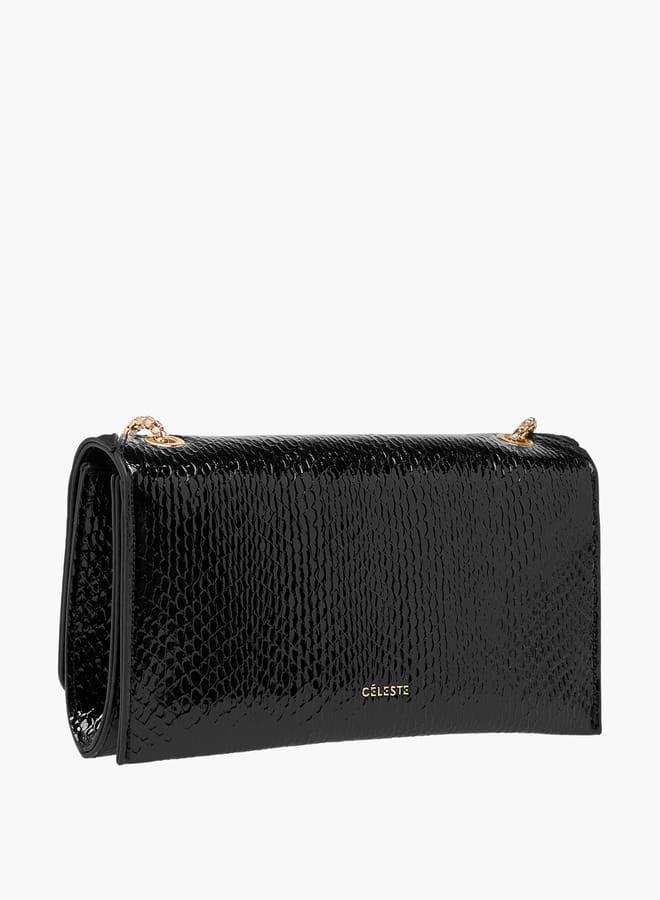 Celeste Women Textured Clutch with Chain Strap  - Image 3