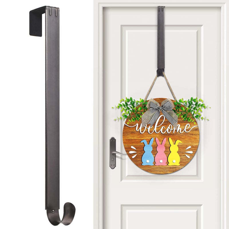 Myfolrena Myfolrena Wreath Hanger Adjustable Door Hanger Wreath Hanger for Front Door 1524inchOver The Door Wreath Hanger Hold Up 20lbNickle1 Pack 