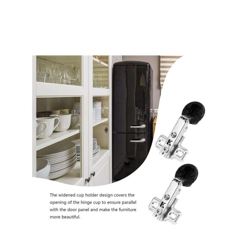Zikra Glass Door Hinges 2 Pieces Cabinet Door Hinges Solf Close Hinge Invisible Furniture Hinges Straight Arm Hinges Match with 26mm Cup s(2 Pieces Glass Door Hinge) - Image 3