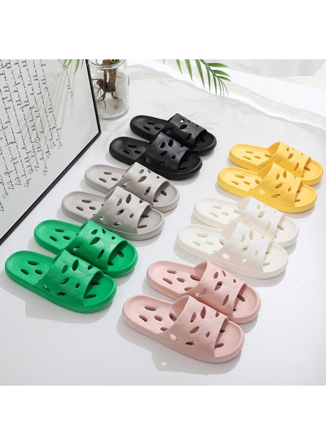 GUOLUOFEI Bathroom Slippers Men And Women Summer Indoor Shower Hollow Out Eva Bathroom Slippers Black 36-37 - Image 3
