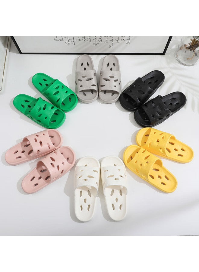 GUOLUOFEI Bathroom Slippers Men And Women Summer Indoor Shower Hollow Out Eva Bathroom Slippers Black 36-37 - Image 2