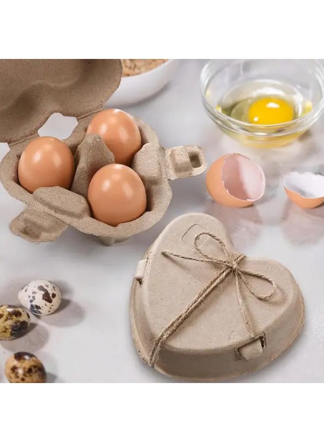 Heart Shaped Easter Egg Cartons 38pcs Paper Pulp Baskets with Jute Rope - Image 4