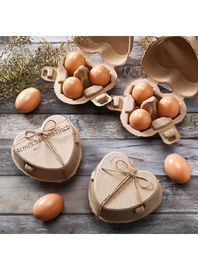 Heart Shaped Easter Egg Cartons 38pcs Paper Pulp Baskets with Jute Rope - Image 5