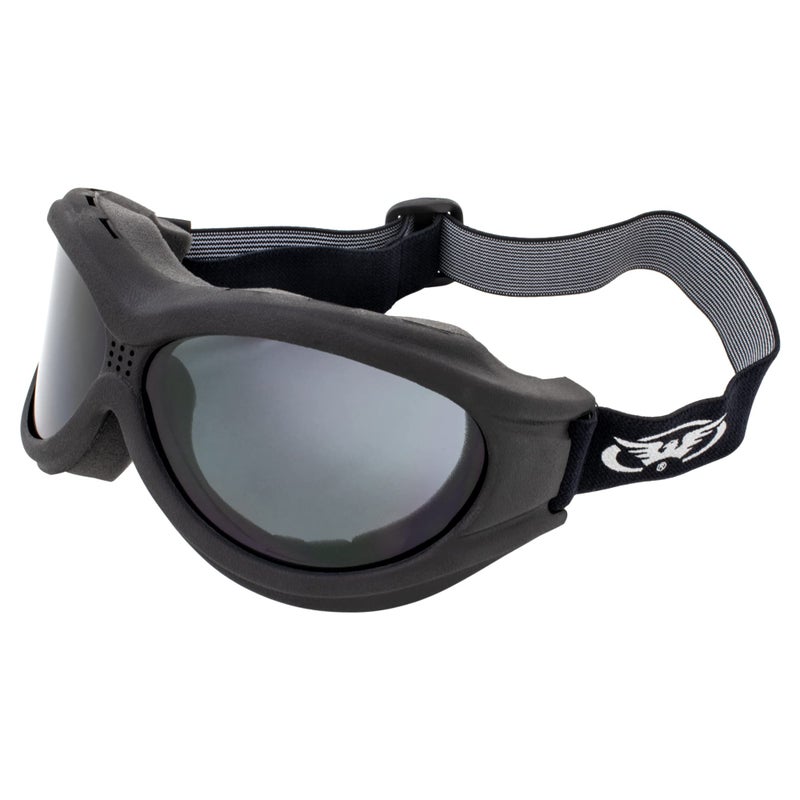Global Vision Big Ben Motorcycle Goggles with Black Frames + Smoke Lenses - Image 1