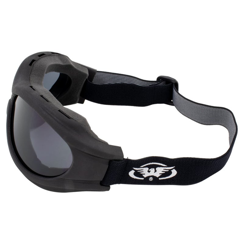 Global Vision Big Ben Motorcycle Goggles with Black Frames + Smoke Lenses - Image 4