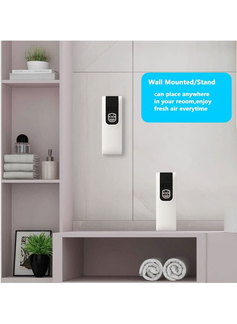 SYOSI - Automatic Air Freshener Spray Dispenser, Wall Mounted/Free Standing Auto Sensor Spray Dispenser for Bathroom Washroom Hotel Office (White) - Image 1