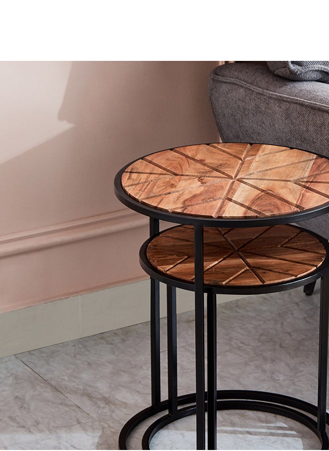 Home Box - Swathe 2-Piece Nesting Table Set 40x50x40 cm - Image 1
