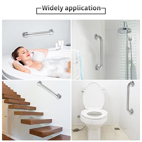 Gotega 2 Pack 24 Inch Grab Bars for Bathtubs and Showers, Anti Slip Shower Grab Bars Stainless Steel Shower Handle Toilet Handicap Elderly Senior Assist Bathroom Saft Handle - Image 4