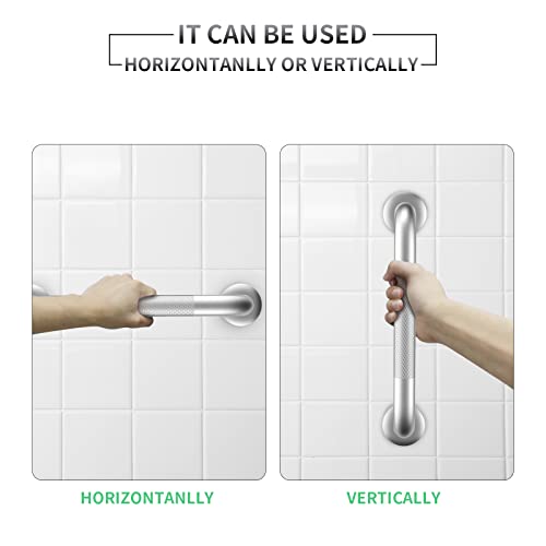 Gotega 2 Pack 24 Inch Grab Bars for Bathtubs and Showers, Anti Slip Shower Grab Bars Stainless Steel Shower Handle Toilet Handicap Elderly Senior Assist Bathroom Saft Handle - Image 3