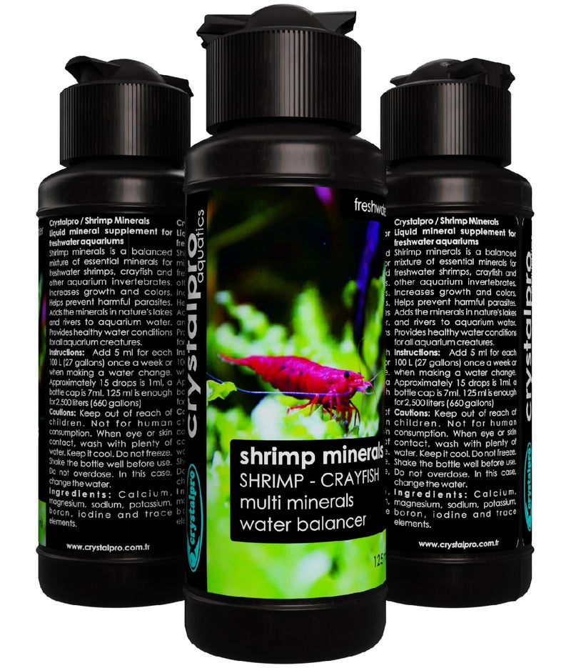 Crystalpro Shrimp Minerals 4.2 Oz â€“ Liquid Aquarium Salt & Trace Elements for Freshwater Shrimp Tanks â€“ Supports Caridina & Neocaridina â€“ Molting & Breeding Additive â€“ Invertebrate Tank Conditioner - Image 2