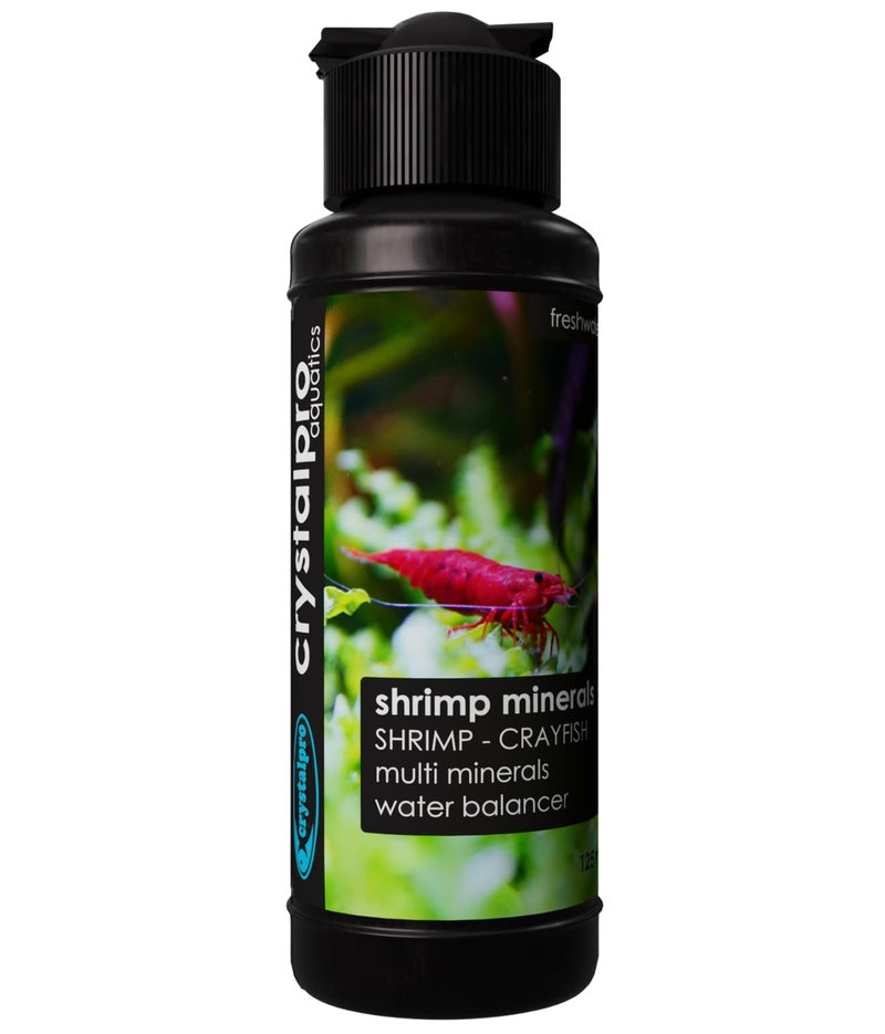 Crystalpro Shrimp Minerals 4.2 Oz â€“ Liquid Aquarium Salt & Trace Elements for Freshwater Shrimp Tanks â€“ Supports Caridina & Neocaridina â€“ Molting & Breeding Additive â€“ Invertebrate Tank Conditioner - Image 1