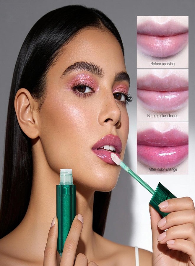 DLZZRS PH Adaptive Lip Oil, Color Change Lipstick - Glimmer Lip Gloss, Temperature Adjusting Glitter Lip Balm Pink Color-Changing Lip Oil, Long Lasting Moisturizing Lip Balm for Dry & Cracked Lips - Image 3