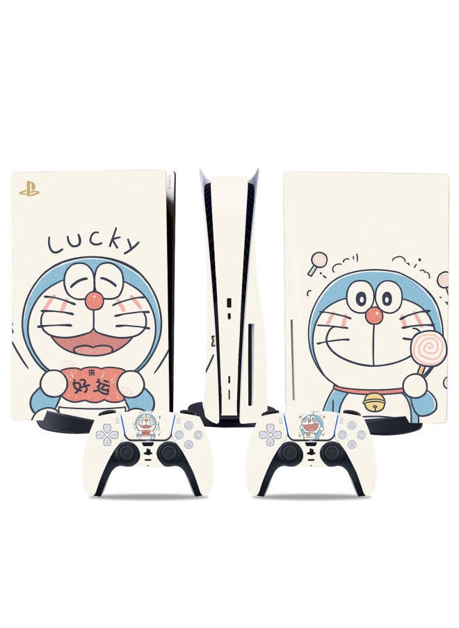 Generic PS5 CD-ROM Version Sticker PS5 Digital Version Of The Main Machine Handle Sticker Pikachu Doraemon Support A Generation Of Hair-Color:Yellow DiskPS5-5008  - Image 3