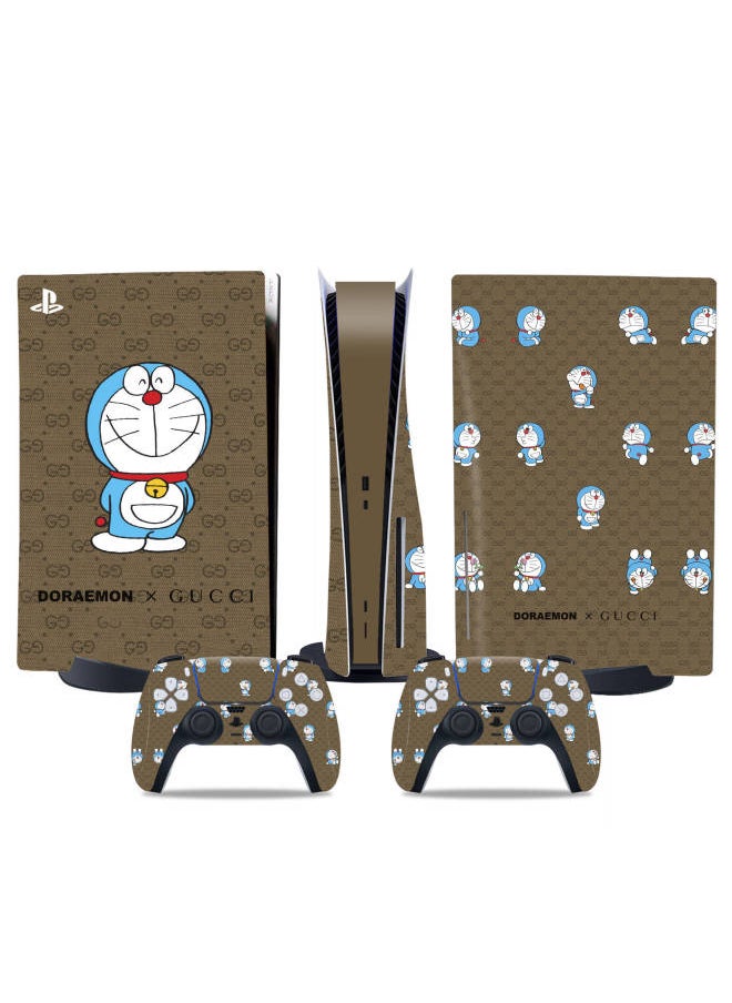 Generic PS5 CD-ROM Version Sticker PS5 Digital Version Of The Main Machine Handle Sticker Pikachu Doraemon Support A Generation Of Hair-Color:Yellow DiskPS5-5008  - Image 1