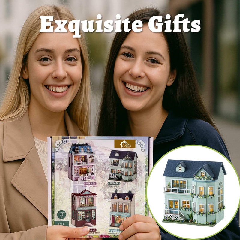 Flever Dollhouse Miniature DIY House Kit Creative Room with Furniture for Romantic Valentine's Gift (Warm House) - Image 5