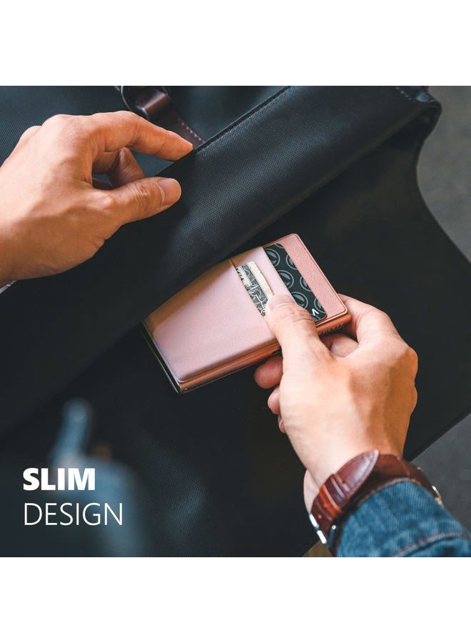 VULKIT Minimalist Wallet with ID Window & EDC Pocket Pop Up Card Holder RFID Blocking Slim Wallet Design for Airtag Cash Coins & Credit Cards - Image 4