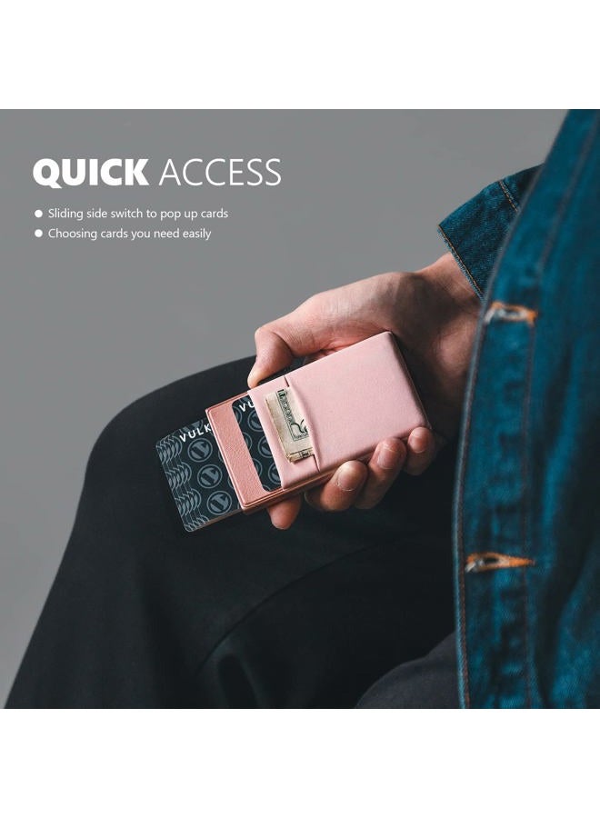 VULKIT Minimalist Wallet with ID Window & EDC Pocket Pop Up Card Holder RFID Blocking Slim Wallet Design for Airtag Cash Coins & Credit Cards - Image 3