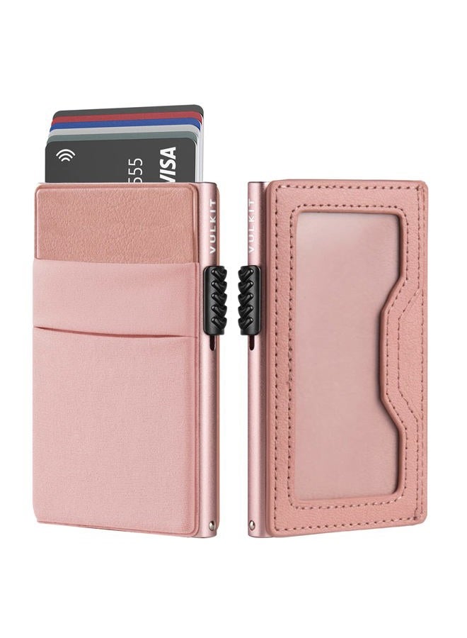 VULKIT Minimalist Wallet with ID Window & EDC Pocket Pop Up Card Holder RFID Blocking Slim Wallet Design for Airtag Cash Coins & Credit Cards - Image 1