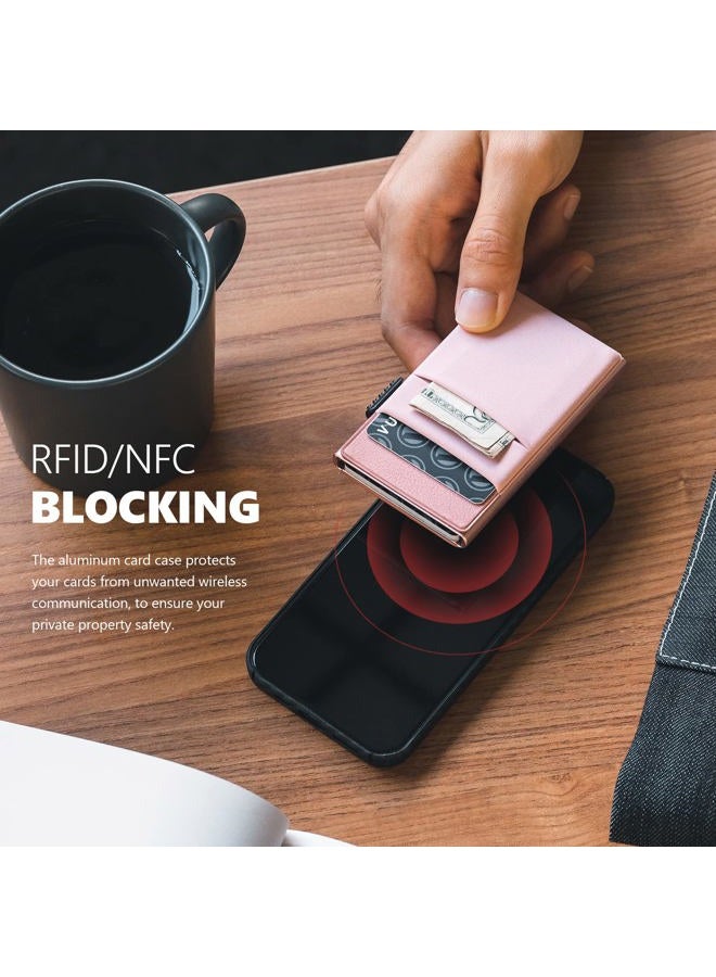 VULKIT Minimalist Wallet with ID Window & EDC Pocket Pop Up Card Holder RFID Blocking Slim Wallet Design for Airtag Cash Coins & Credit Cards - Image 5