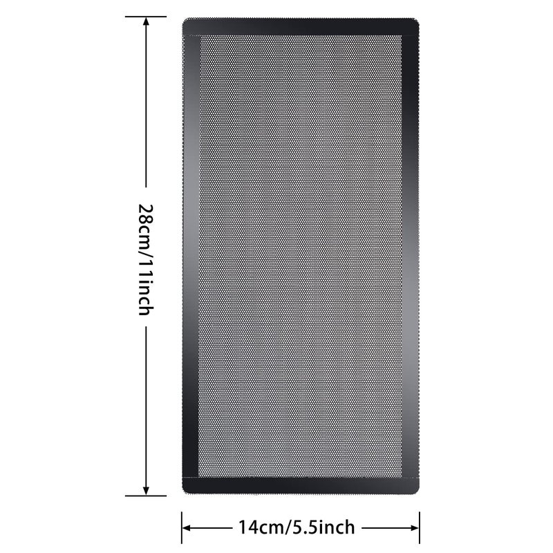 YSSHUI 280mm x 140mm Computer Case Fan Dust Filter PC Mesh Filter Cover Grills with Magnetic Frame, Black Color (2 Pcs)  - Image 2