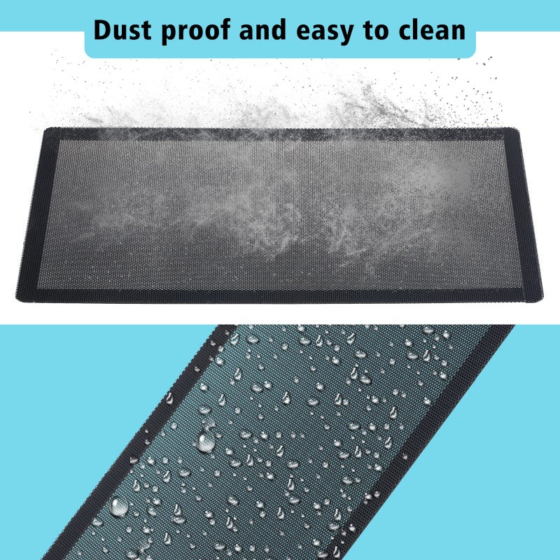 YSSHUI 280mm x 140mm Computer Case Fan Dust Filter PC Mesh Filter Cover Grills with Magnetic Frame, Black Color (2 Pcs)  - Image 5