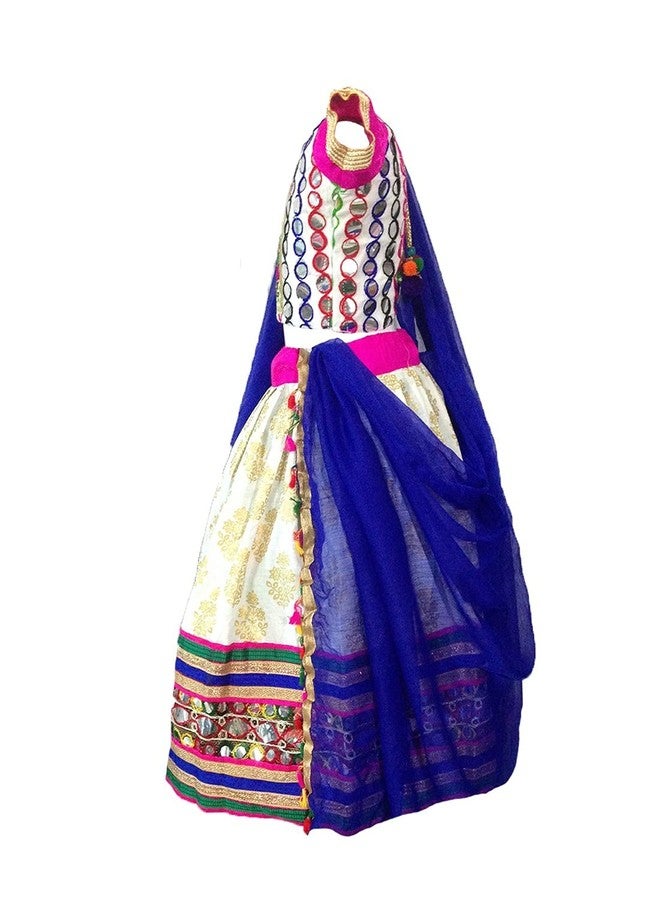 Aglare Girl's Cotton Readymade Lehenga Choli (AKL White_14_Multicolored_6-12 Months) - Image 3