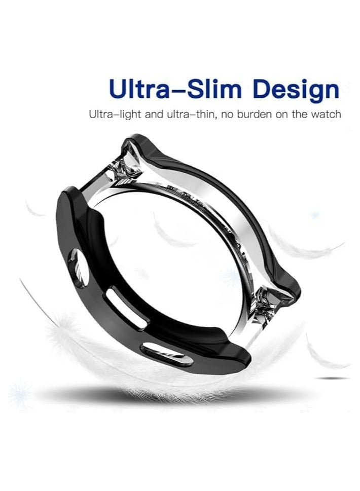 ELMO3EZZ Screen Protector Film TPU Case for Huawei Watch 4 Pro (2023), All-Inclusive Anti-Drop Electroplating Cover (Black) - Image 3