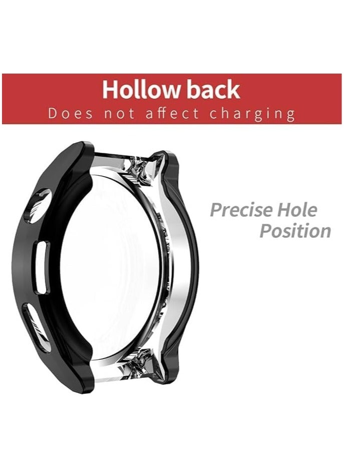 ELMO3EZZ Screen Protector Film TPU Case for Huawei Watch 4 Pro (2023), All-Inclusive Anti-Drop Electroplating Cover (Black) - Image 4