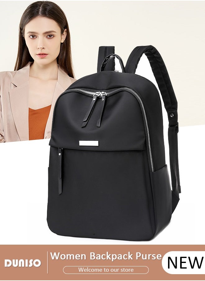 DUNISO Women Backpack Purse, Waterproof Backpack for Girl Woman Black Travel Bookbag Lady Shoulder Bag, Lightweight Ladies Fashion Daily Backpack Anti-theft Casual Daypack  - Image 1