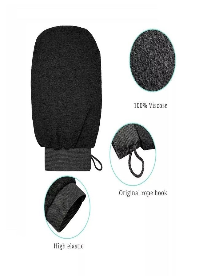 Ncry Exfoliating Gloves for Dead Skin Removal - Moroccan Bathing Hammam Glove Mitt - Latest bathing sponge body scrubber - Visibly Lift Away Dead Skin, Great for Tan Removal (1 pc Black) - Image 4